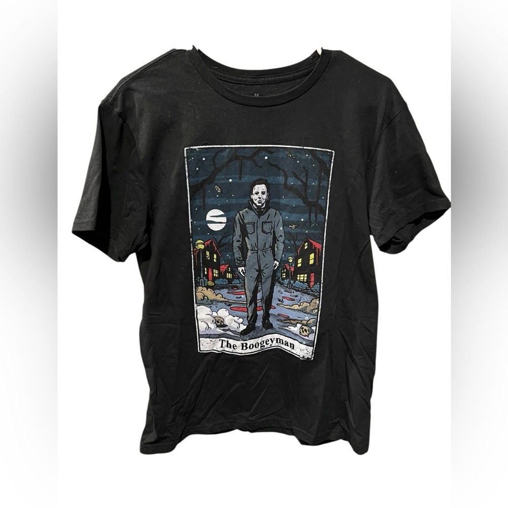 Halloween “The Boogeyman” Graphic Tee Men’s M – Michael Myers Horror Shirt Black